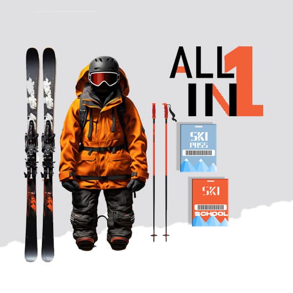  Pack all in One baby (<=5 años )- Curso + Alquiler + Forfait